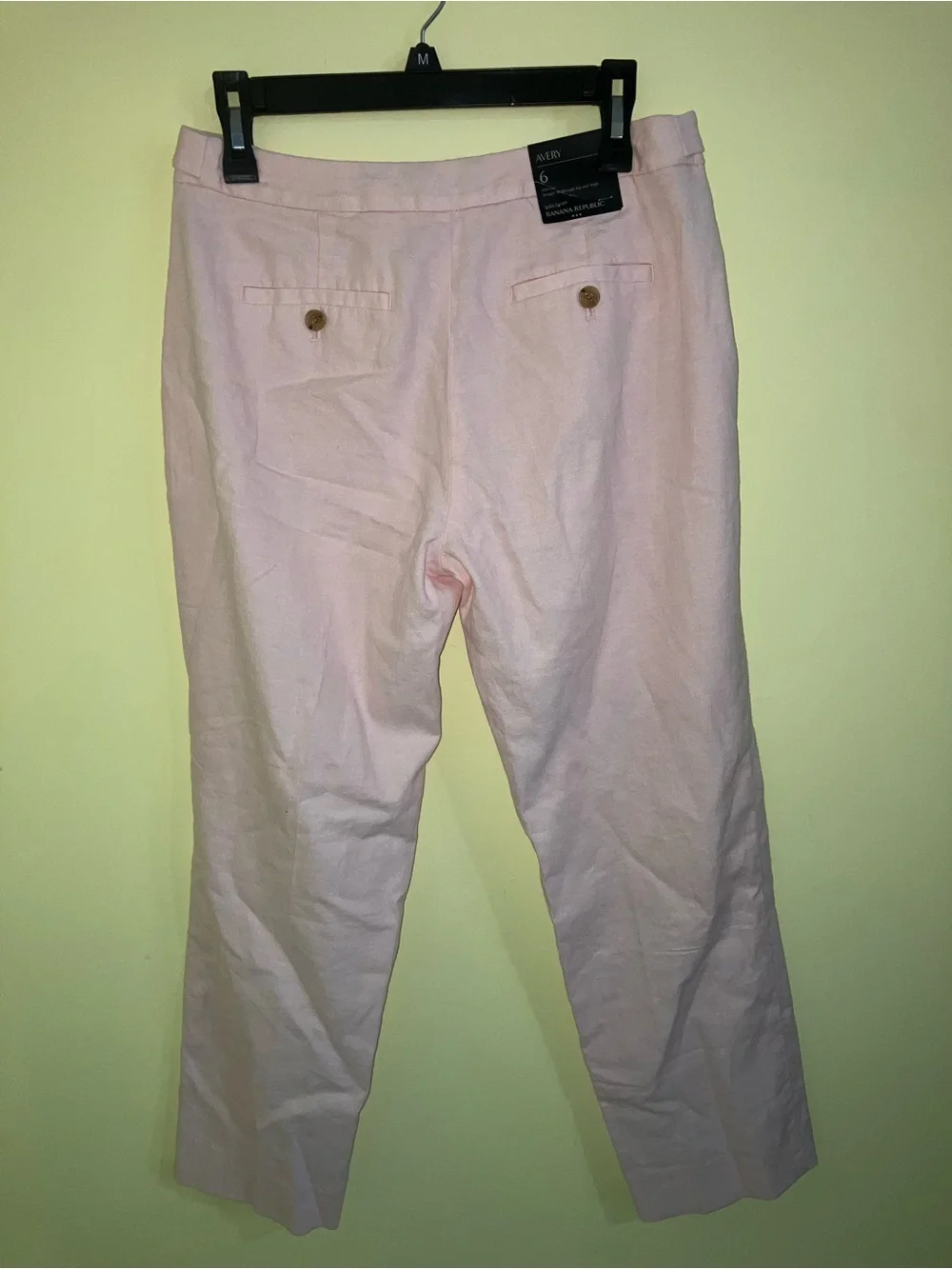 Banana Republic NEW Avery Linen mid rise straight pant sz 6 pink peach resort